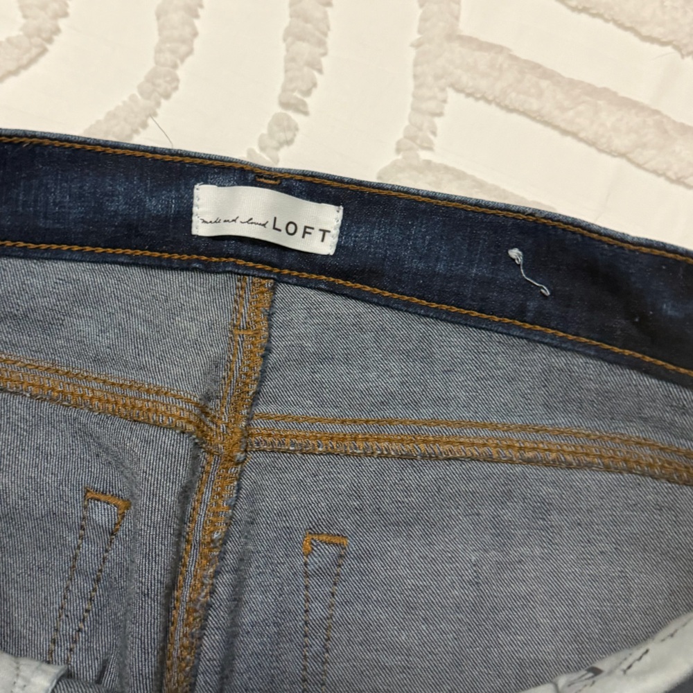 LOFT Dark Blue Straight Leg Jeans - Picture 4 of 8
